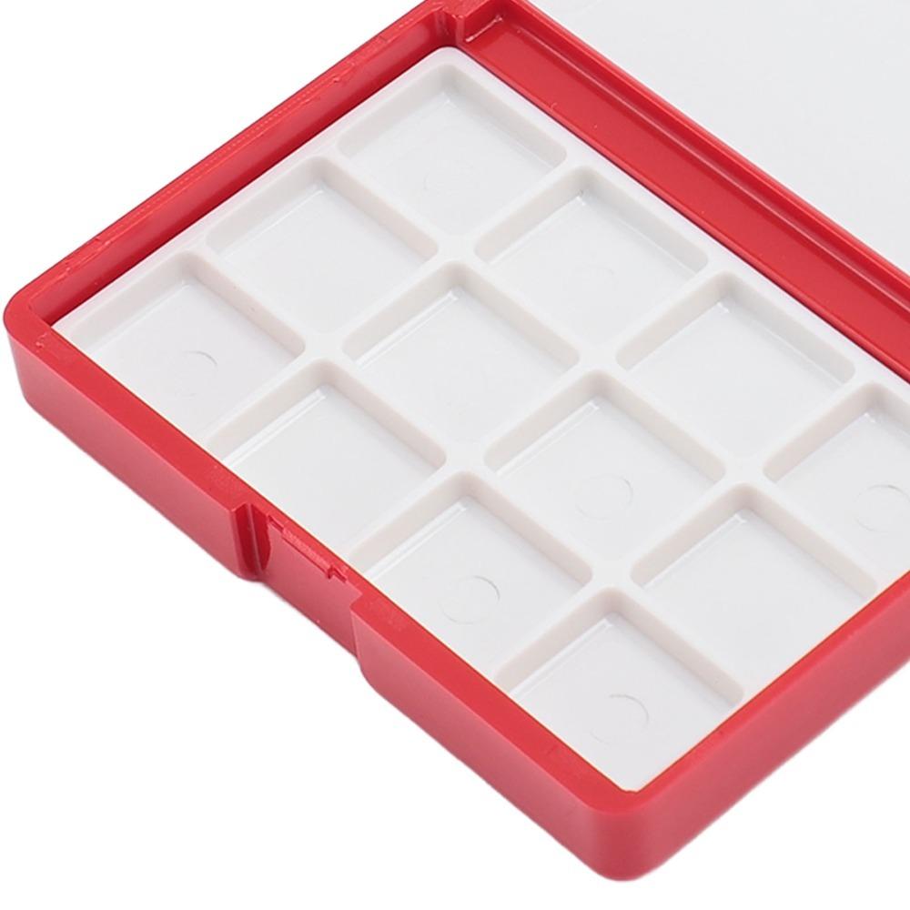 2PCS 12/24 Grids Palette Case Red/Blue Pigment Tray Paint Container Daily Pigment Distribution