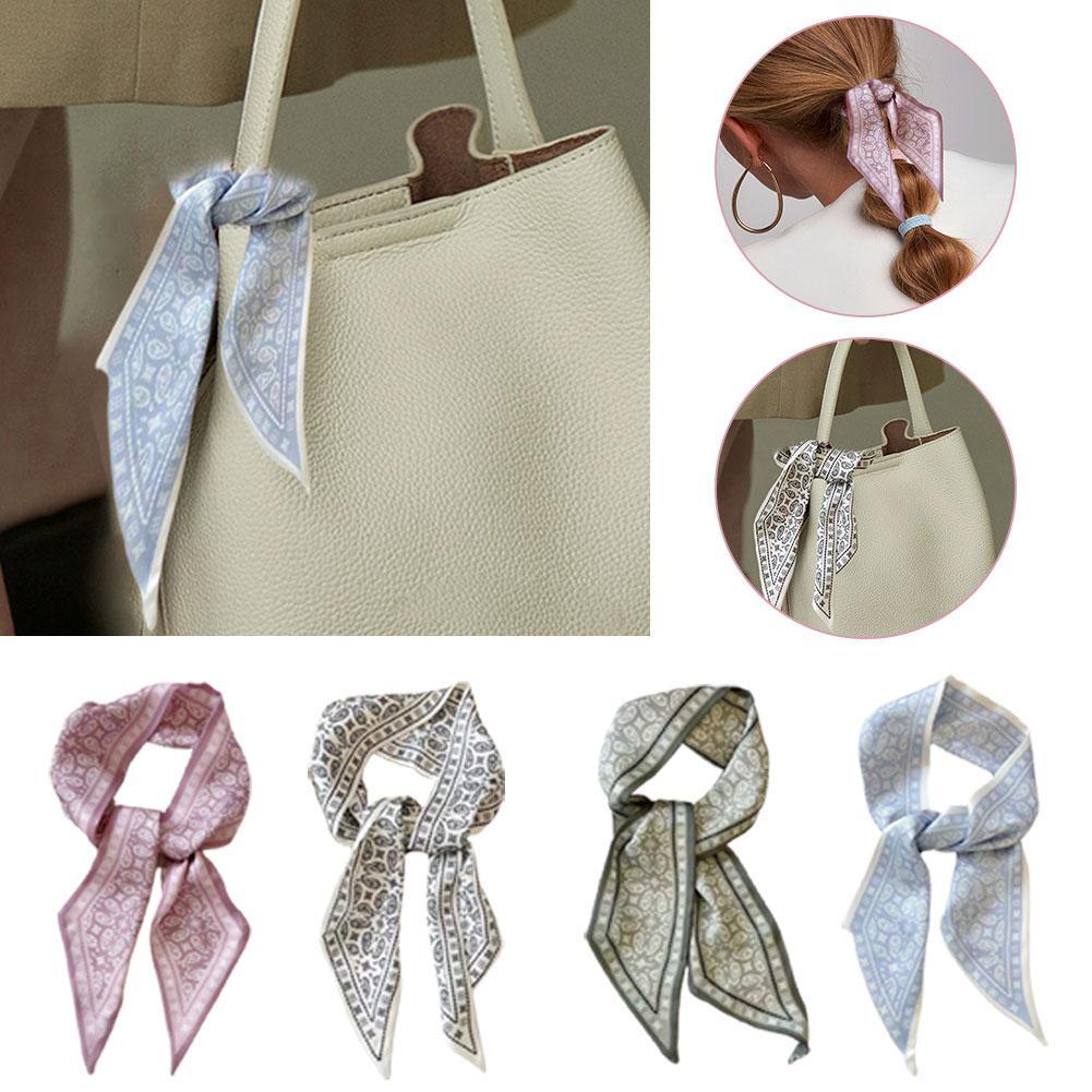 Elegant French Scarf Hair Band Bow Ribbon Multifunctional Scarf Vintage Fashion Triangle Access G3R5