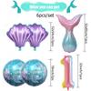 Mermaid Balloon 32 Inch Digital Aluminum Foil Balloon Children's Birthday Party Decoration Baby Shower Decoration