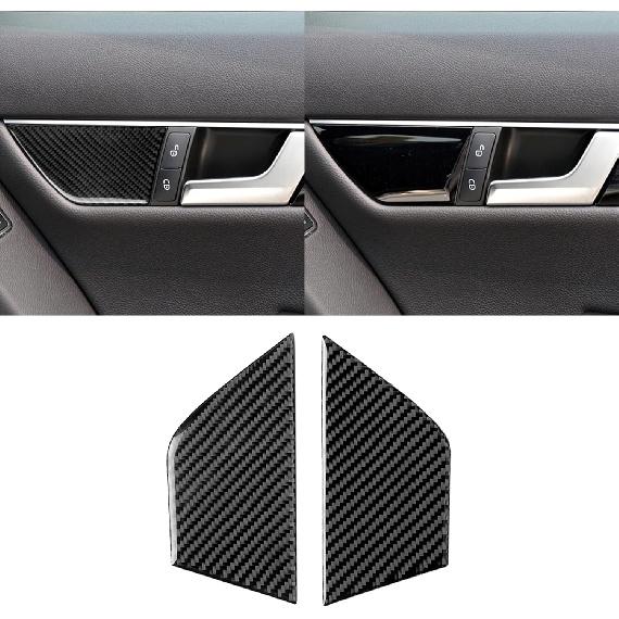 For Mercedes-Benz C-Class W204 2007-2013 Real Soft Carbon Fiber Center Console Gear Shift Panel Surround Cover Trim Kit Car Interior Accessories
