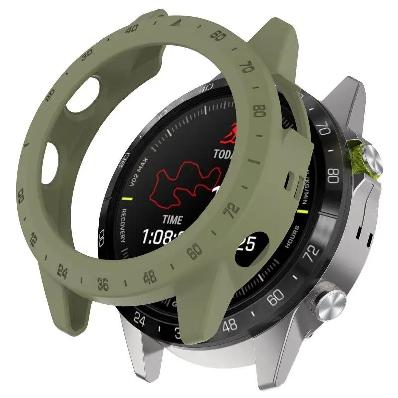 

Защитный чехол из ТПУ для умных часов Garmin MARQ2 Athlete Captain Golfer Aviator, силиконовый защитный чехол Shell MARQ 2 For MARQ2 Aviator зелёный