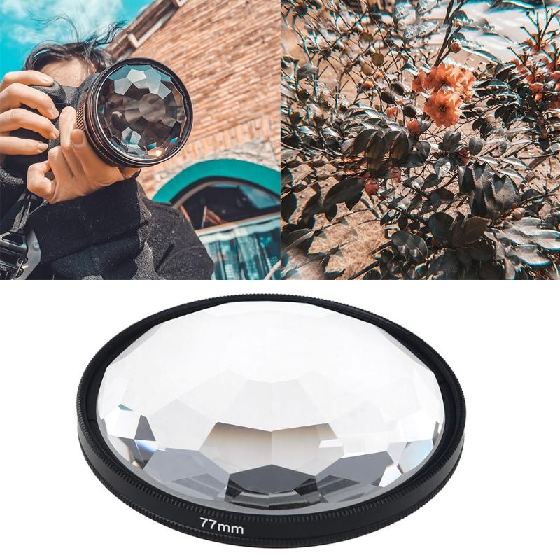 77mm Filter Colorful Prism Kaleidoscope Prism Variable Number Of Shooting Objects Gourmet Effect Wedding Slr