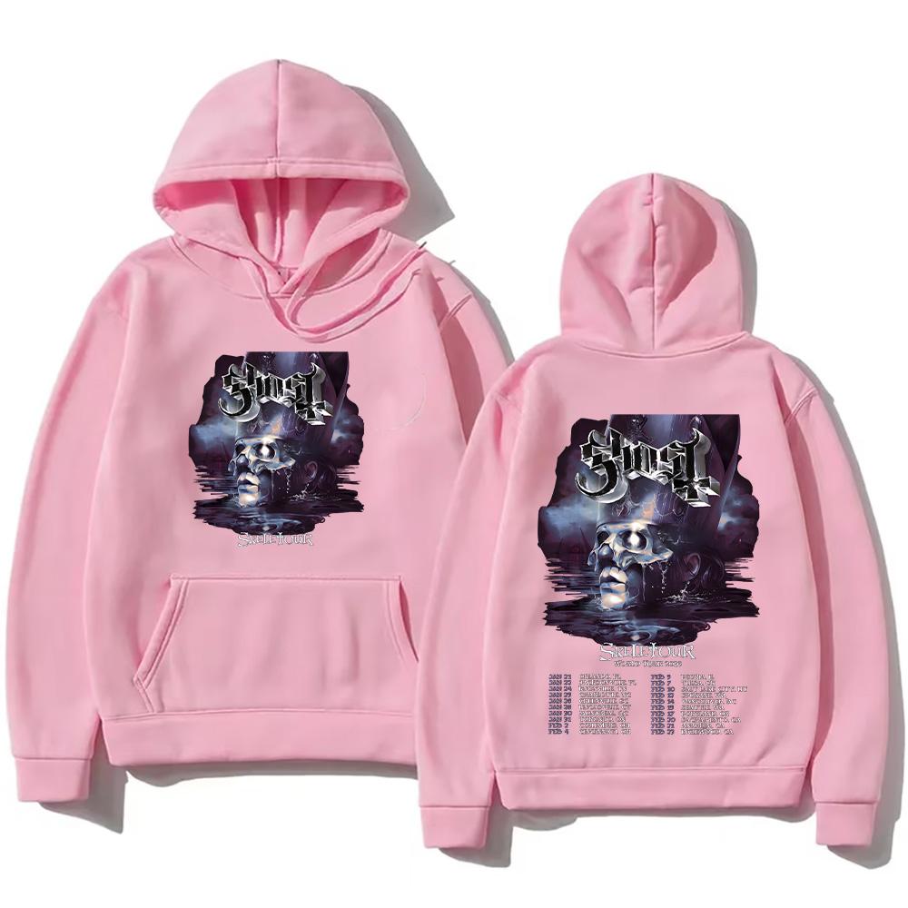 Pull à capuche du groupe Ghost Skeletour World Tour 2026 Vêtements pour hommes Harajuku Gothique Rétro Sweatshirt Décontracté Pulls Unisexes