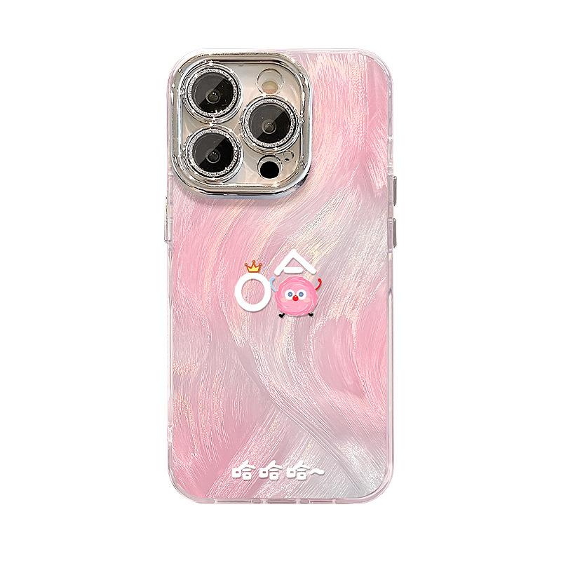 Coal Ball Hahaha, Suitable for 16promax, Apple Phone Case 15, Cute Feather Screen 14, Niche 13, High-end Romantic Couple