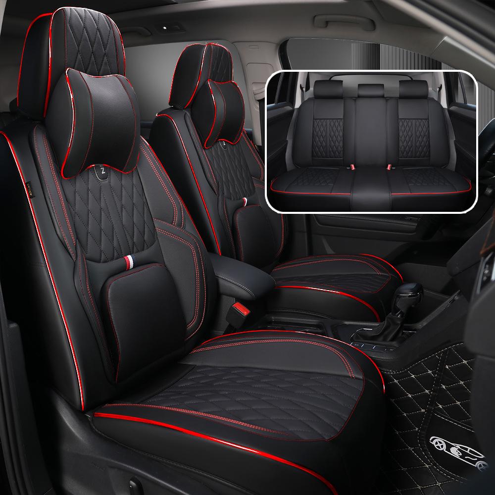 Universal Nappa Leather Car Seat Cushion Set: All-Season, Full Surround, Five-Seat Cover