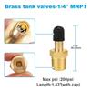 Male Threaded Connection Air Tank Fill Valve Brass Automobile Tire Valve Core  Air Compressor Tanks