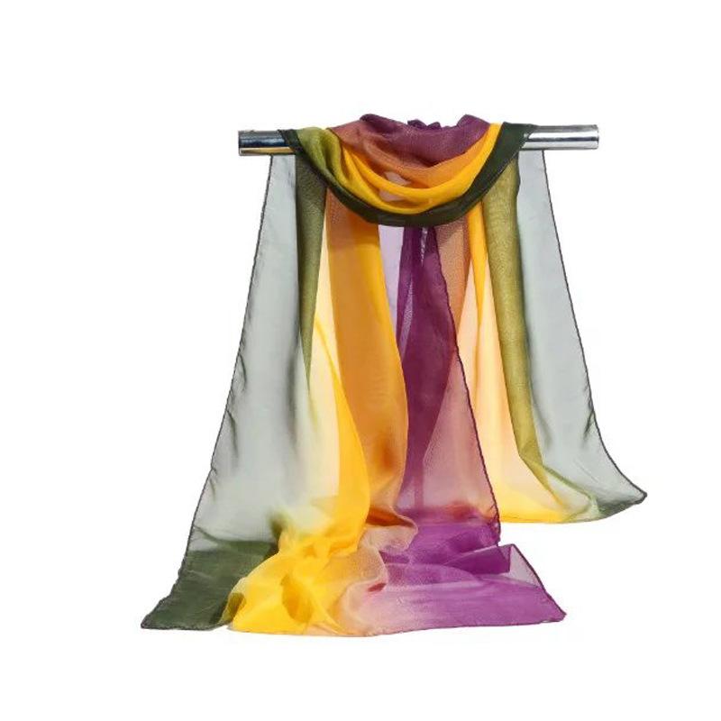 

Весенний новый шифоновый шарф женский градиентный цвет шарф пляжный шаль от солнца 160*52cm