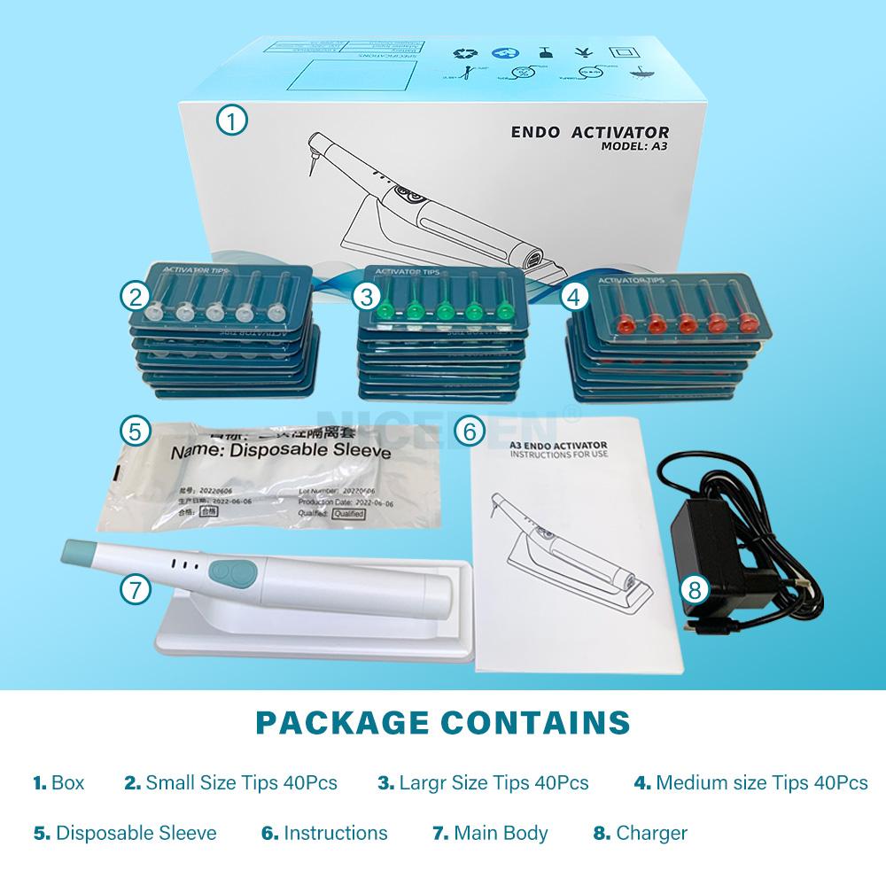 Niceden Zahnärztlicher Ultraschall-Scaler Akku-Scaler 120 Stk. Spitzen Endodontischer Irrigator Chirurgie Zahnärztliche Wurzelkanal Handstück Zahnarztwerkzeuge