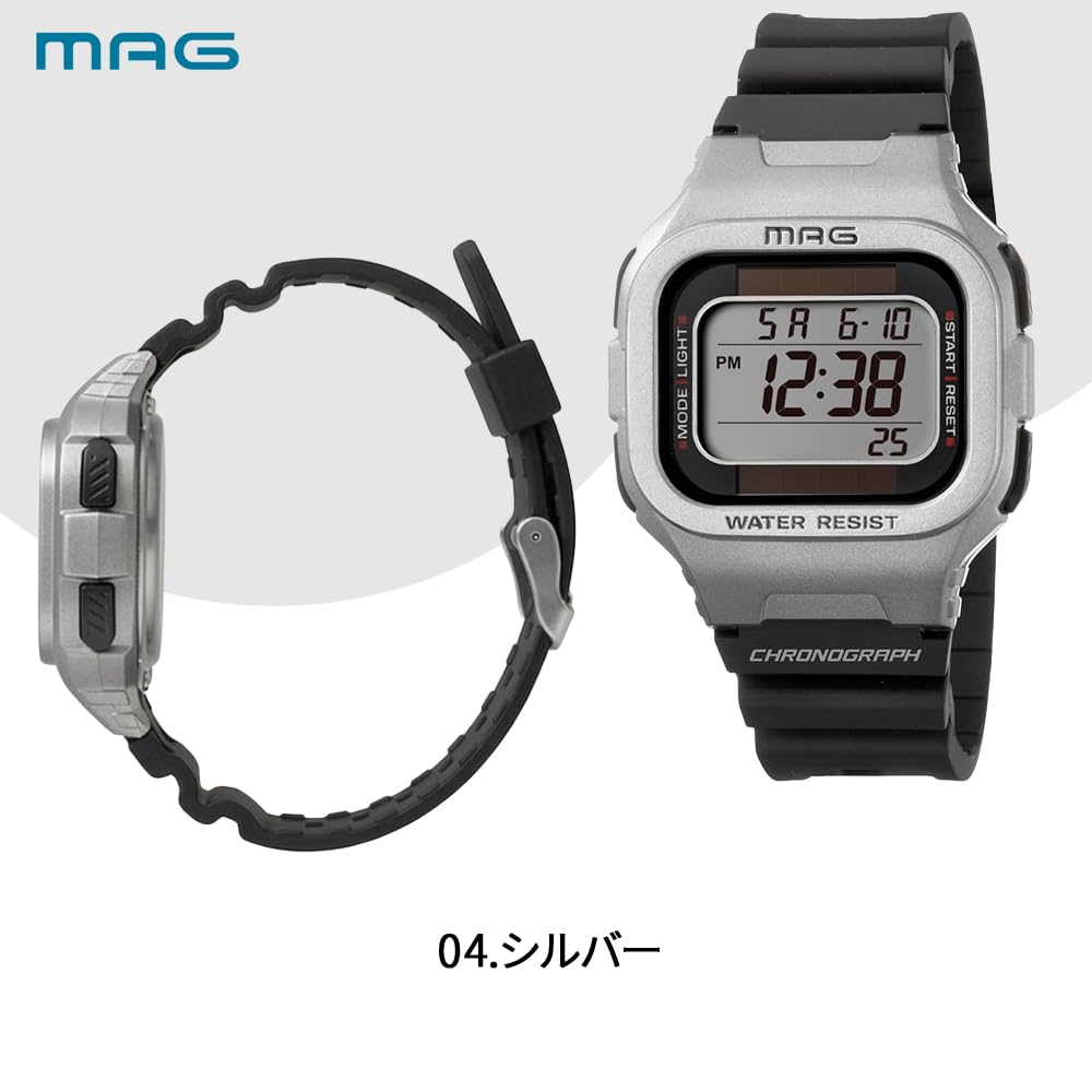 MAG Digital Solar Dual Power 10 ATM Wasser Urethan Etwas Kleiner Geeignet für und Noah Präzisionsuhr, Beständig, Armband, Größe, Kinder, Herren,