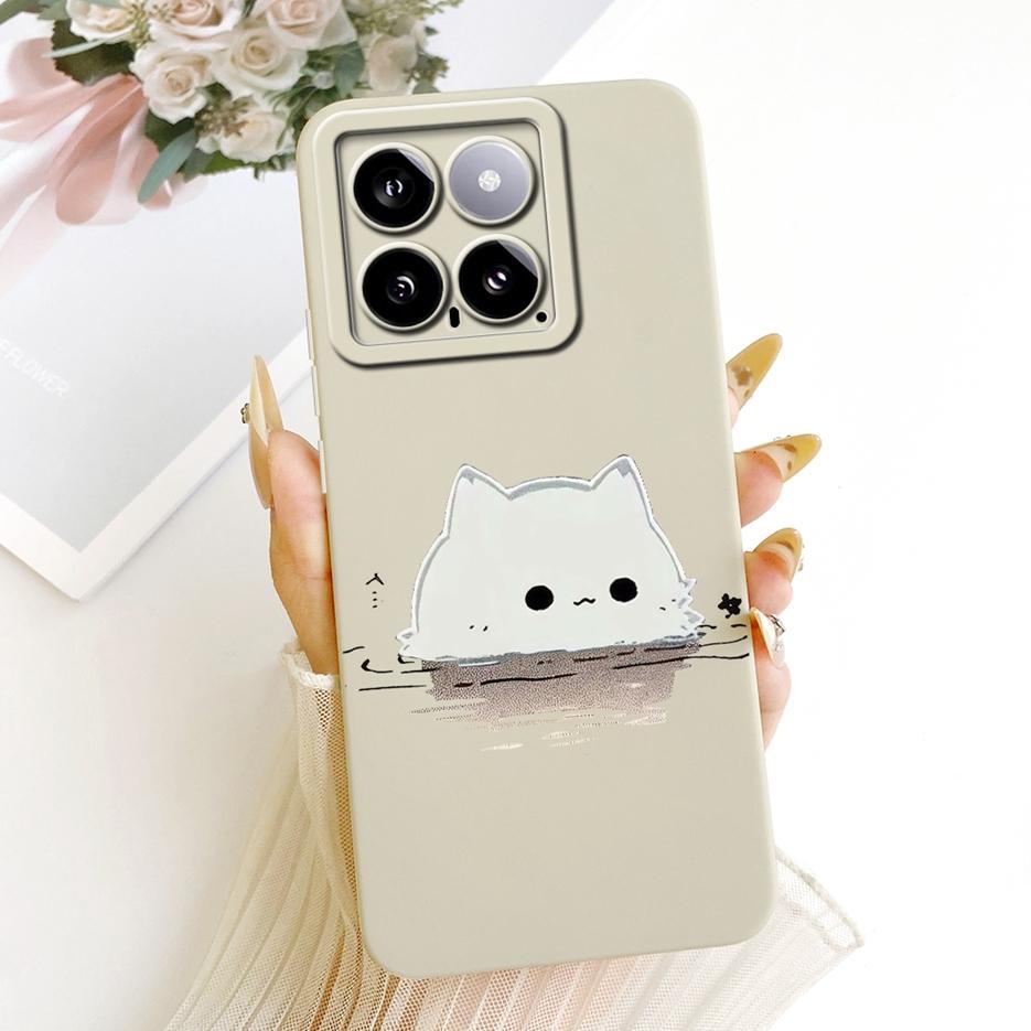 For Xiaomi Mi 14 Pro Case Cute Rabbit Cartoon Cover Shockproof Soft TPU Phone Case For Xiaomi 14 Pro Mi14 Pro 5G Back Cover Bags