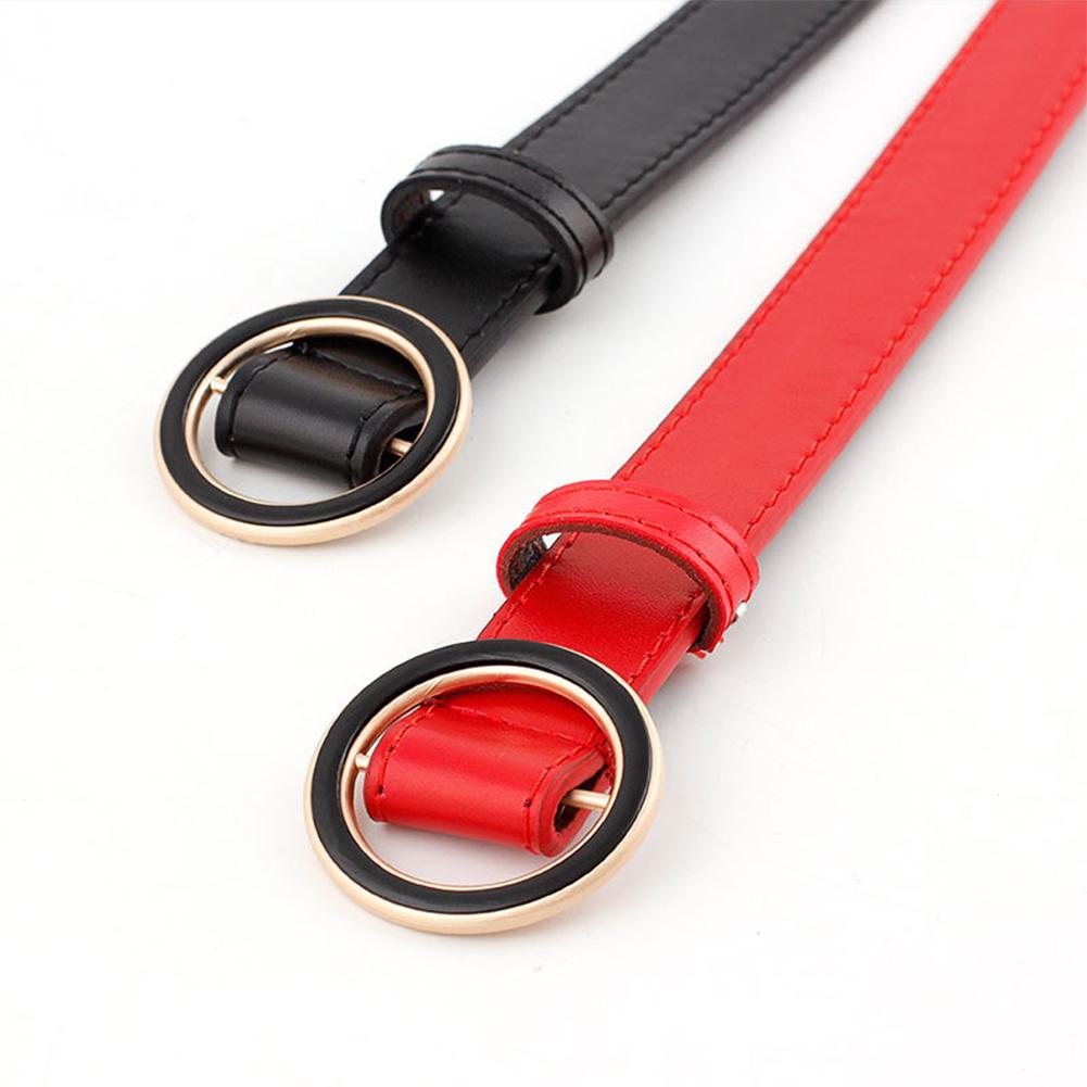 Women Fashion Casual Dark Circle Round Buckle Waist Belt