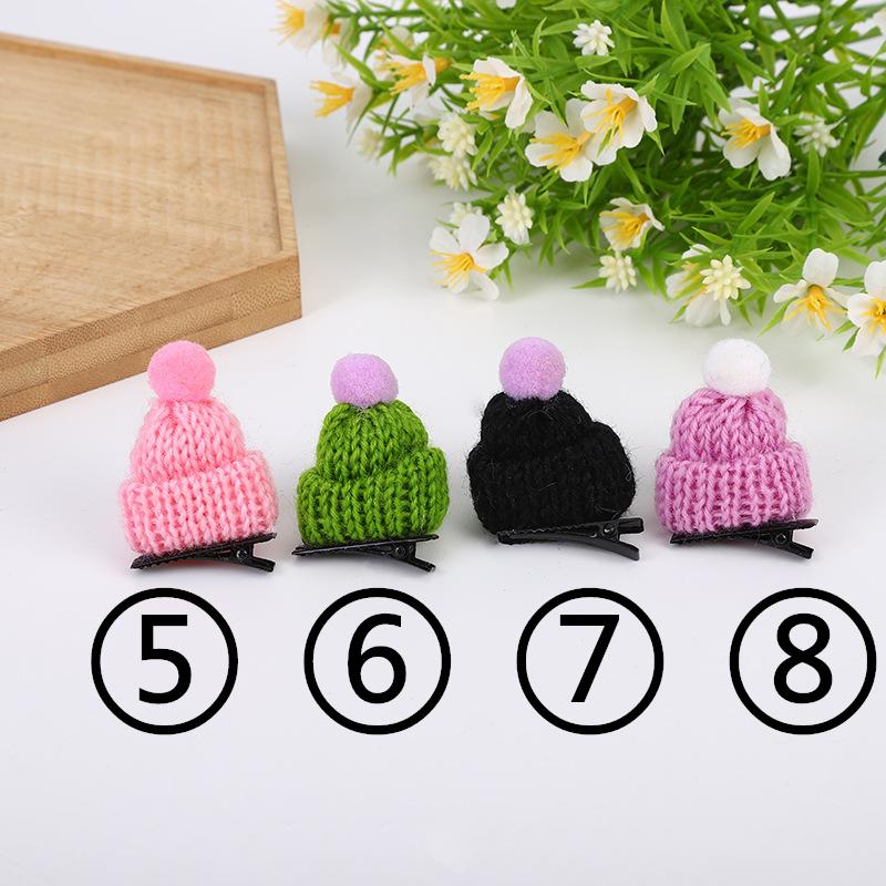 Korea Creative Headdress for Children Colorful Hairpins Cute Mini Barrettes Hair Grips Wool Knitting Hat Hair Clips