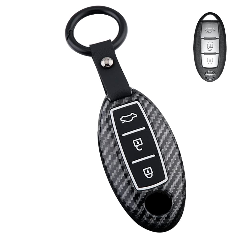 

LETINGFAR Чехол для ключа для Nissan, Чехол для смарт-ключа, Крышка для ключа, Пластик ABS, 3 кнопки, For Nissan чёрный