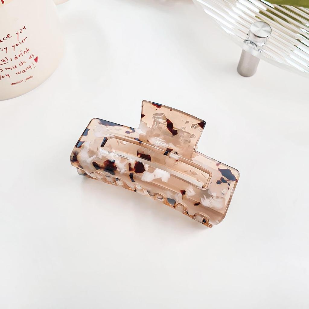 Bofeiya Leopard Print Hollow Claw Clip - Korean Style Shark Clip for Elegant Updos