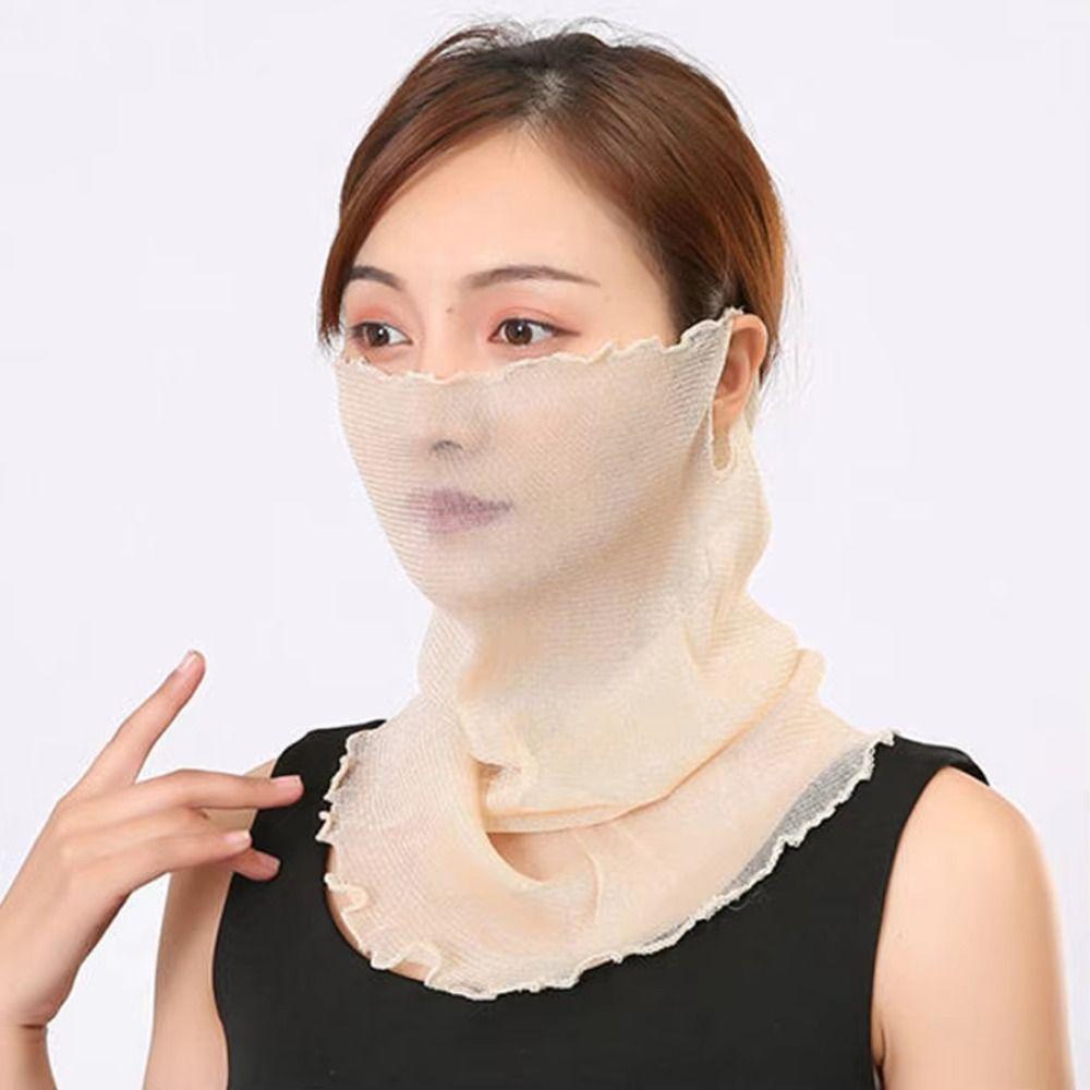 Floral Print Sun Protection Face Mask Thin Texture Breathable Fabric Breathable Face Scarf UV Protection Quick-Dry
