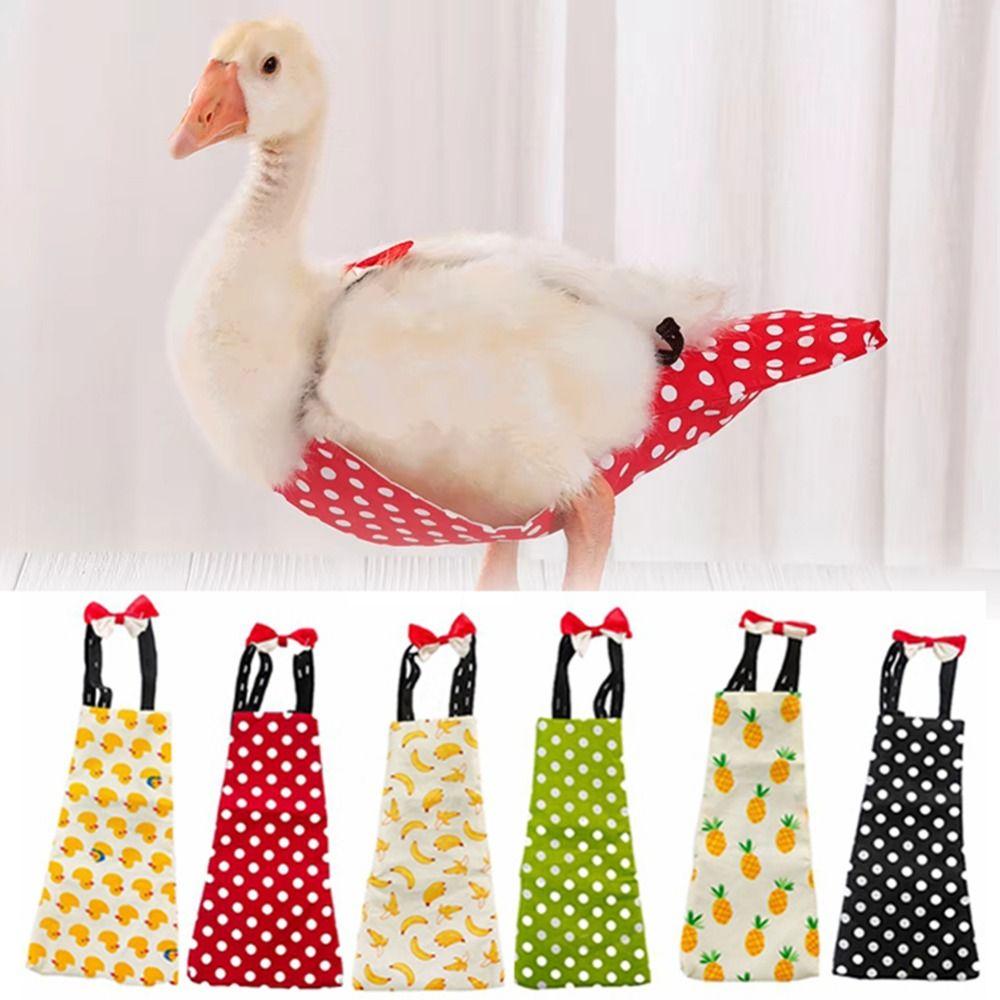 Hen Vest Cute Pet Duck Diaper Reusable S/M/L Poultry Costume Bowknot Wearable Goose Flight Suits Poultry Supplies