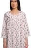 Moomaya Damen Nachthemd mit Print, knielang, Baumwolle, kurzes Nachthemd