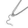 Nohara Aoi Trendy Double-Layer Natural Stone Titanium Steel Necklace for Men and Women