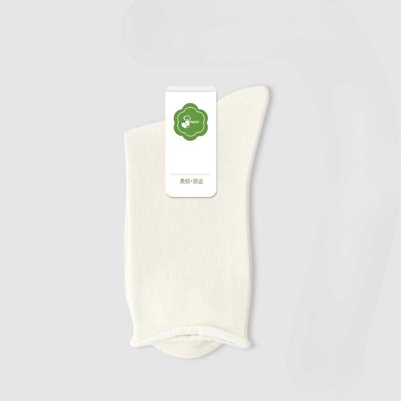

White Pile Socks, Thin Women s Spring and Summer Pure Cotton Boneless Mid-calf Socks, All-cotton Summer Mid-length Socks 1 pair