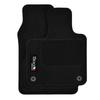 Tapis De Sol - Logo - Fiat 500e - Velours Noir - 4 Pièces - Antidérapant Et Imperméable