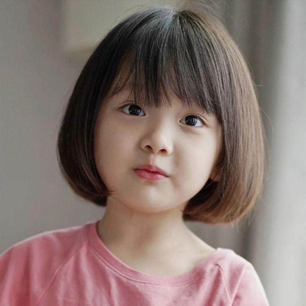 

Kids Headwear Synthetic Short Wigs Baby Hair Wig Children Straight Bob Wigs Heat Resistant Fiber