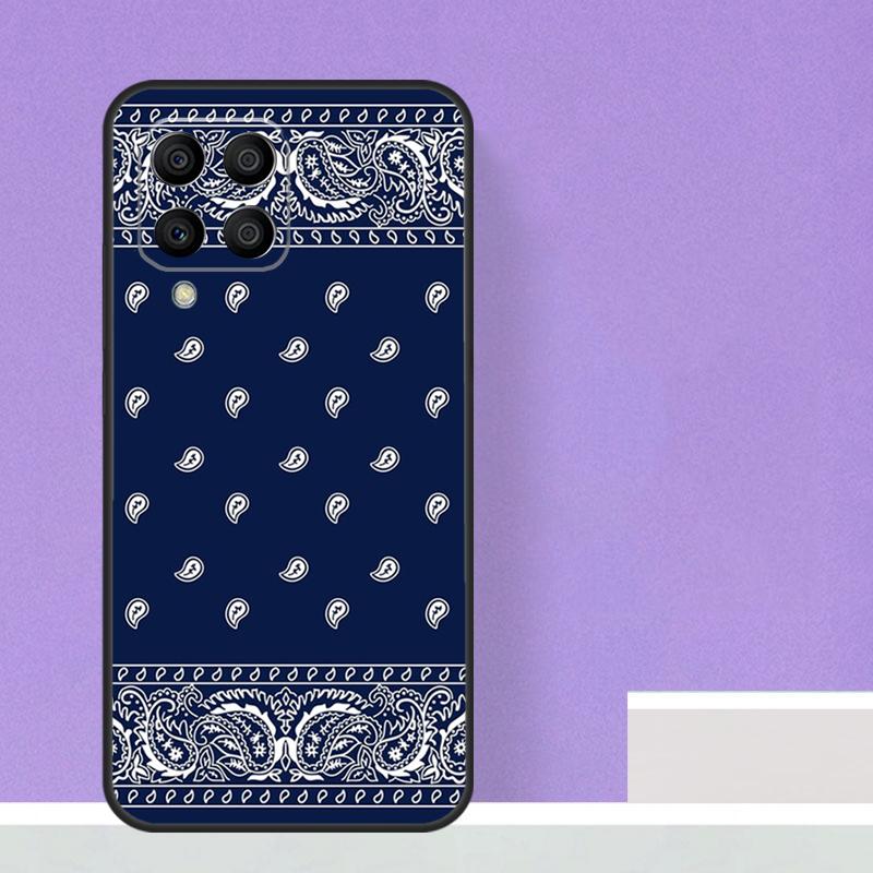 Black Bandana Paisley Case For Samsung Galaxy M14 M34 M54 M31 M11 M13 M53 M51 M12 M32 M52 M16 M36 M56 M15 M35 M55