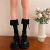 1 Pair Princess Style Dress Socks for Girls Sweet Frilly Socks Ballet Socks Ruffle Ankle Socks with Bows Lace Top Sock