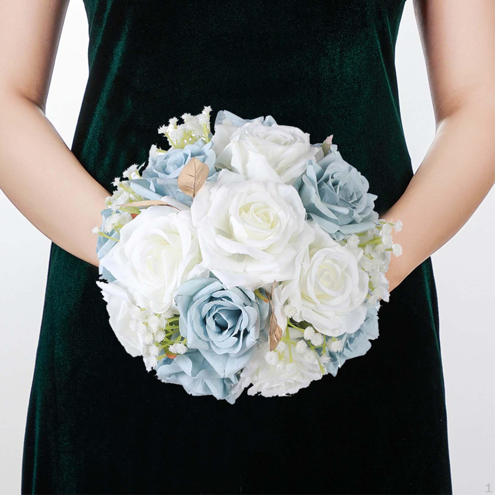 

Silk Flower Bouquet for Weddings, Home Decor, And Celebrations 18cm width