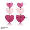 Pink Three-Layer Heart-Shaped Love Light Luxury Earrings