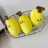 Chaveiro de Pelúcia Banana Corada Desenho Animado Banana Boneca de Pelúcia Macia Pingente Argola de Chave de Carro Decoração de Bolsa Mochila Presente para Criança