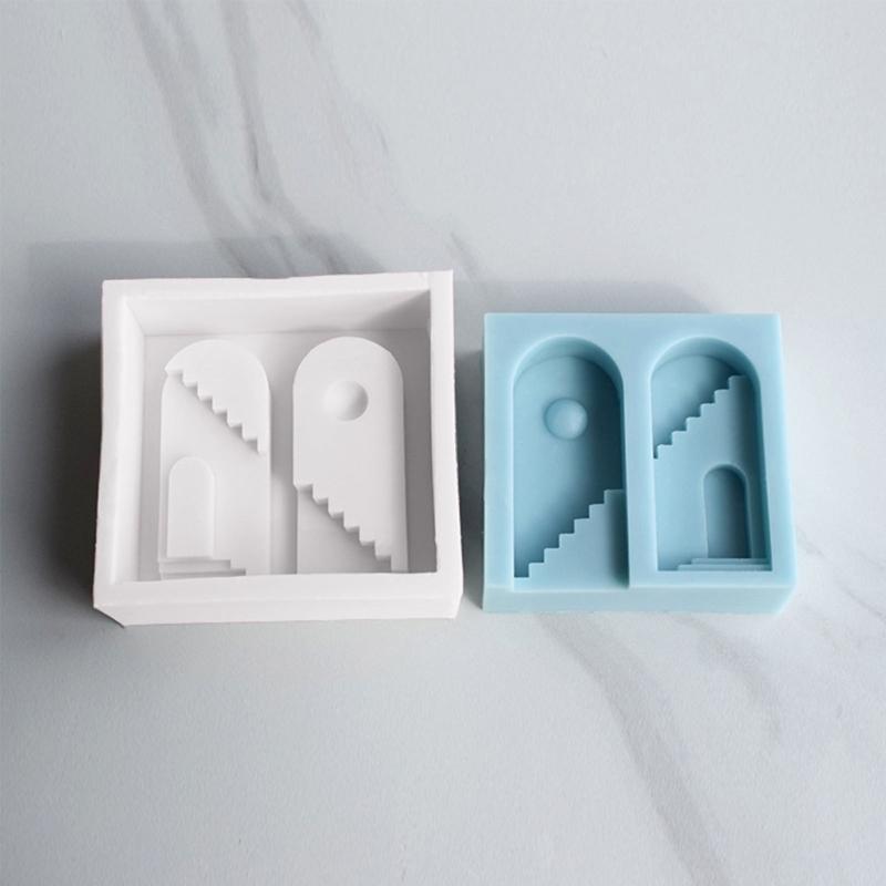 Geometric Soap Molds Scented Candle Mold Arch Ladder Shape Silicone Craft Moulds Silicone Material for Hand-Making Lover