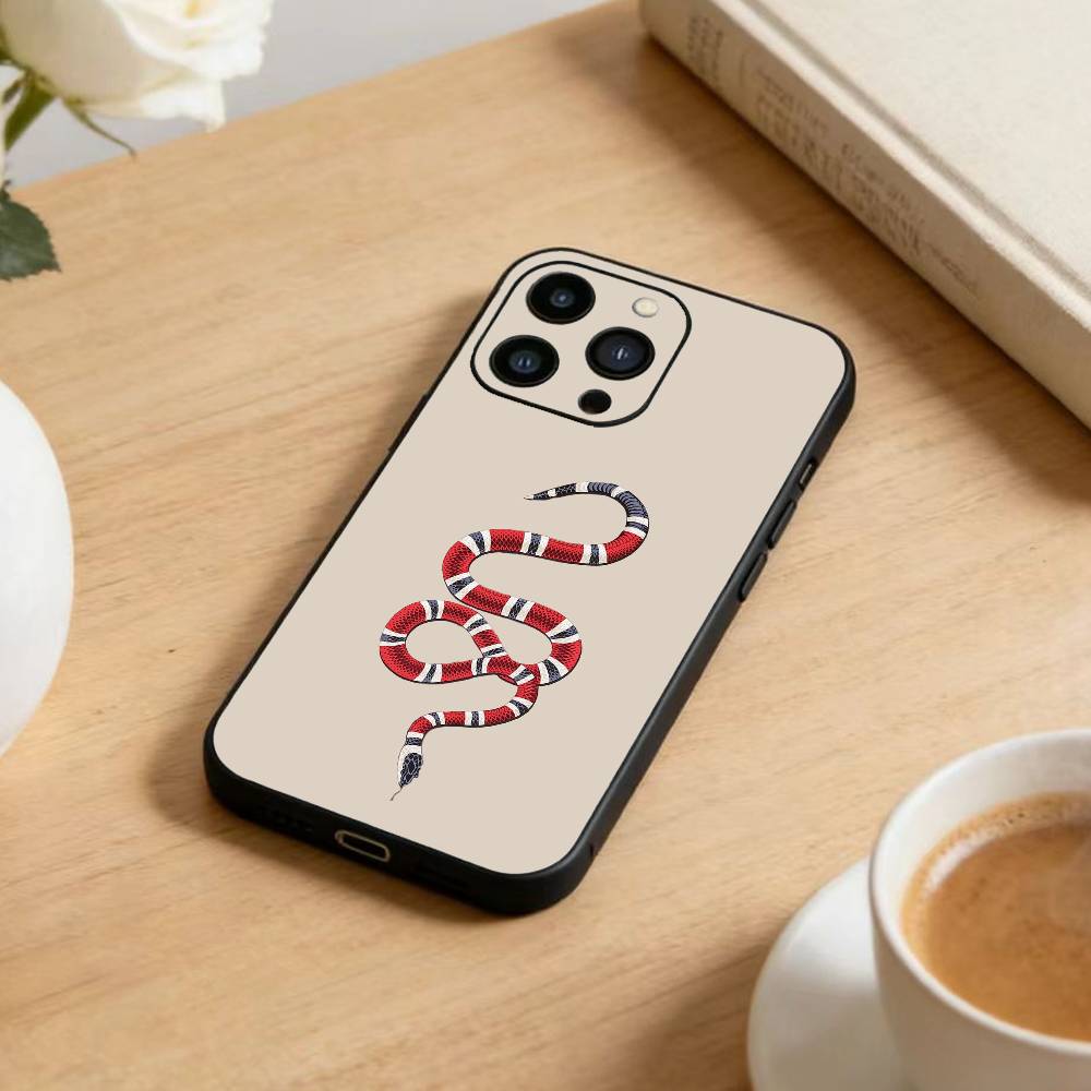 D-Snake Classic Phone Case For iPhone17,16,15,14,13,12 Plus,Max Soft Silicone Black Cover
