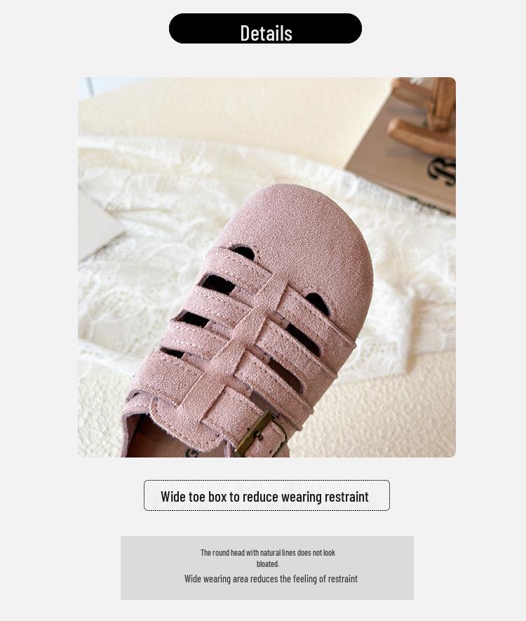 2025 Summer Roman Retro Soft Sole Closed-Toe Slip-On Half Slippers