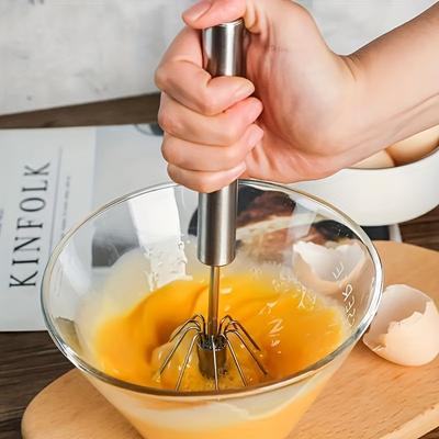 Batedor de Ovos de Aço Inoxidável Durável Mixer Semiautomático para Misturar Creme de Ovos sem Esforço Mexer e Bater para Cozinha Confeitaria