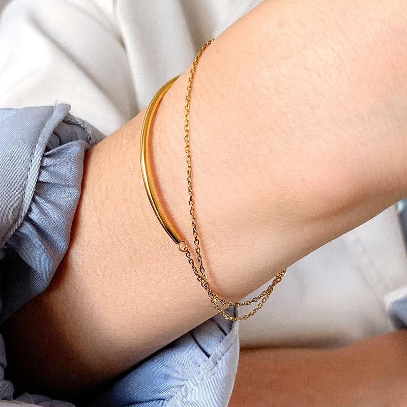 

Браслет «Исчезающий человек» интернет-знаменитости, Дизайн с высоким чувством, Двойной браслет, Женский, Хип-хоп, Холодный ветер