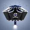 Auto LED Licht Regenschirm Automatisches Falten Winddichter Sonnenschirm für Volvo XC60 S90 XC90 S60 XC40 V60 V90 Volvo Zubehör
