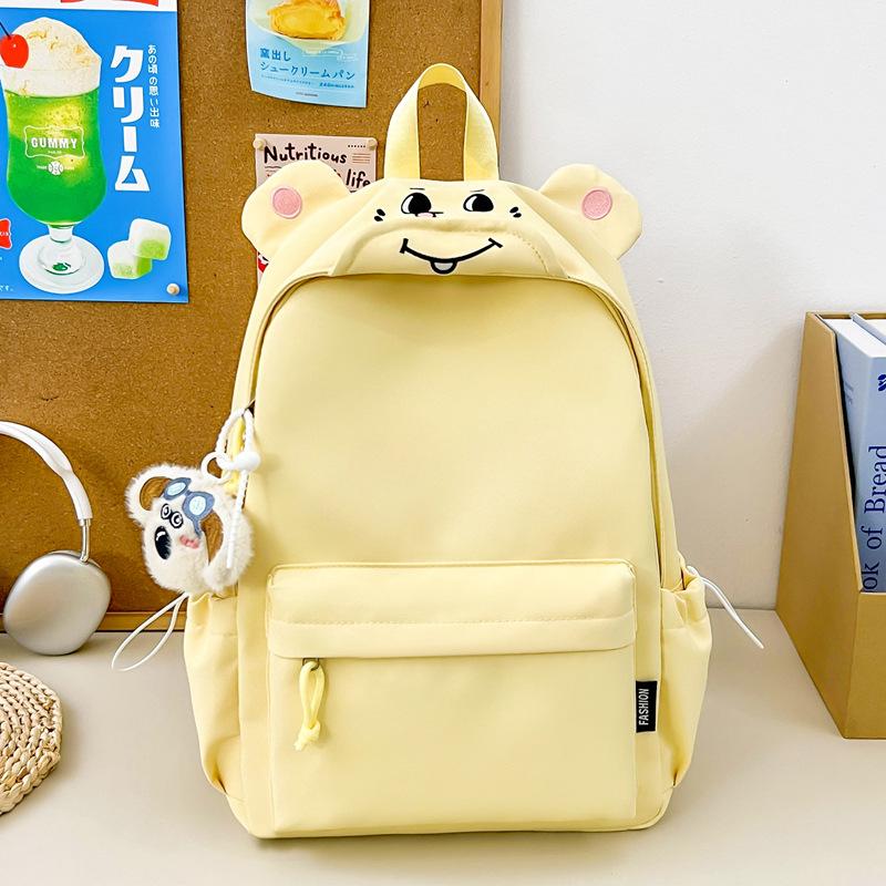 Schoolbag1011 new ins trendy solid color simple and versatile large capacity middle school students students travel backpack