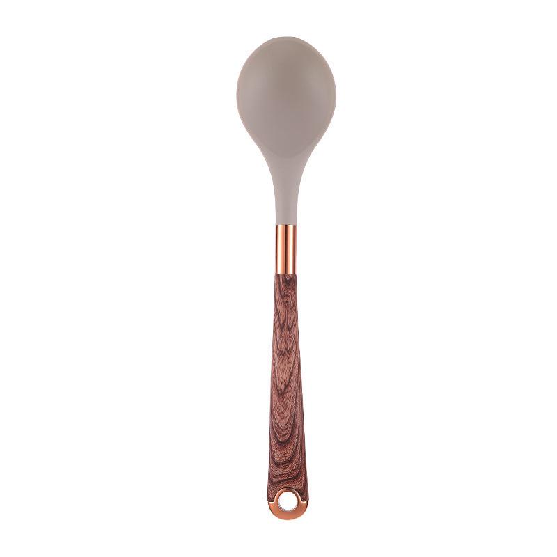 Set de Utensilios de Cocina de Silicona con Grano de Madera de 11 Piezas - Utensilios de Cocina Antiadherentes y Resistentes al Calor