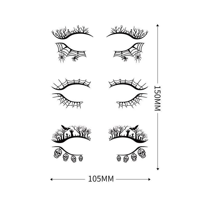 Geometric Pattern Eyeshadow & False Eyelash Tattoo Stickers for Party Makeup