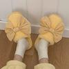 Cozy Bow Plush Slippers: Warm Non-Slip Indoor Cotton for Autumn & Winter