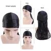 Seidiges Durag-Set für Männer und Frauen, Premium-Satin-Deluxe-Durag schwarz
