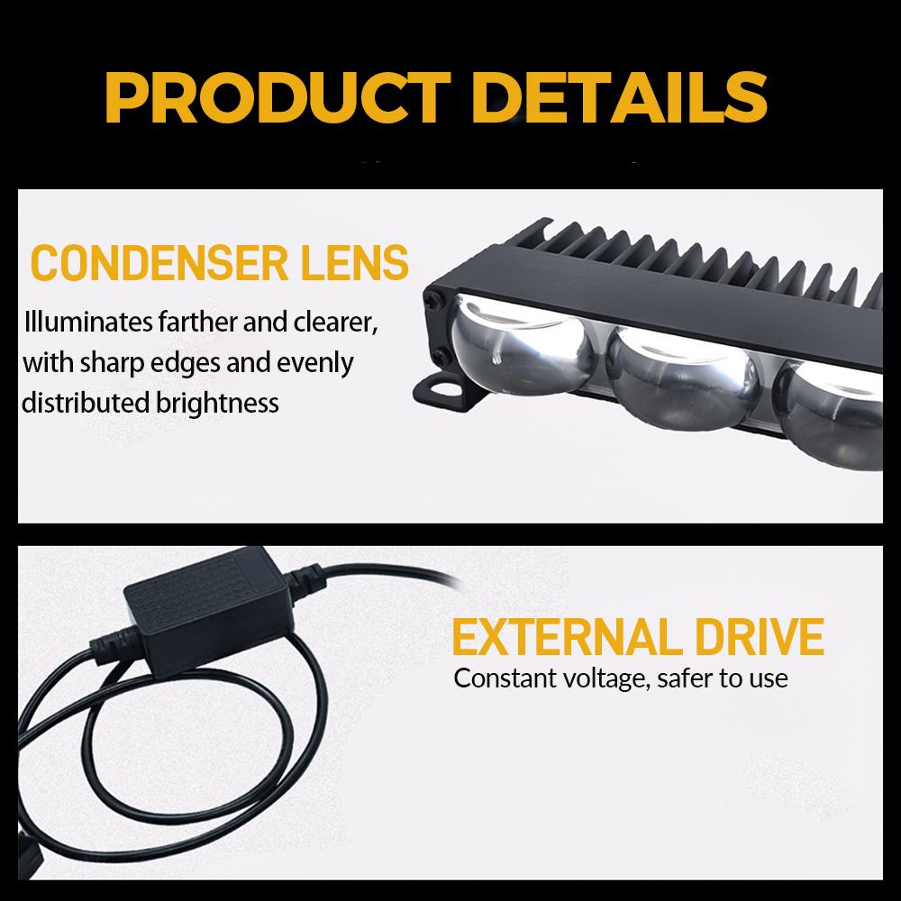 5D Lens High Low Beam LED Spotlights Grill Car Led Light Bar 12V-80V Auxiliary Fog Lights for Vehicles 4X4 Offroad Motorcycle