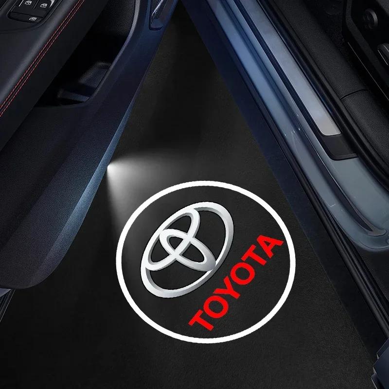 Car Exterior Annual Inspection Sticker Car Logo Wireless LED Logo Car Door Welcome Light For Toyota Camry Hilux Prius Auris
