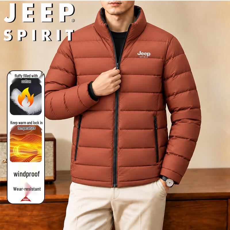 JEEP SPIRIT Men's Stand-Collar Windproof Padded Jacket