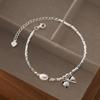 Silver 925 Freshwater Pearl Ribbon Pendant Bracelet W103