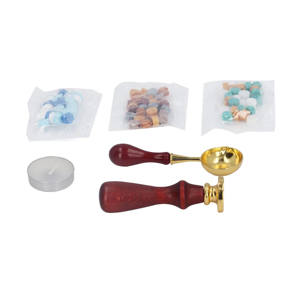 Wax Sealing Stamp Set Retro Stamp Spoon Small White Wax Fire Paint Wax Set for Wedding Invitations