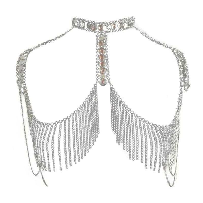 

Elegant Rhinestones Shoulder Chain Adjustable Multiple Strand Body Necklace for Parties Supplies and Wedding Decoration 1