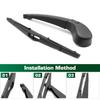 Wiper 12" Rear Wiper Blade & Arm Set Kit For Renault Grand Scenic MK 3 2009 - 2016 Windshield Windscreen Tailgate Window