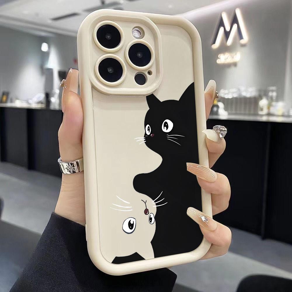 Cute Black Cat Phone Case for Xiaomi Redmi Note 14 13 12 12S 11 11S 10 9 Pro Plus A5 A3 14C 13C 12C 10C 9C 4G 5G Soft Cover