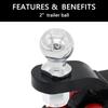 Heavy Duty 2-in-1 Trailer Hitch Ball Mount with Tow Shackle and Pin for Trucks, SUVs, Cars